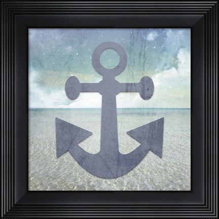 Framed Beach Signs Anchor Print