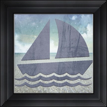 Framed Beach Signs Boating V1 Print