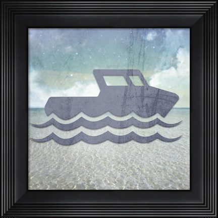 Framed Beach Signs Boating1 Print