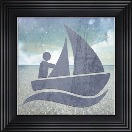 Framed Beach Signs Boating2 V1 Print