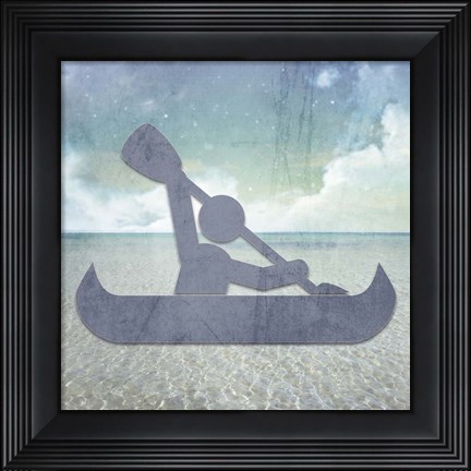 Framed Beach Signs Kayak Print