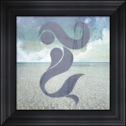 Framed Beach Signs Mermaid Print