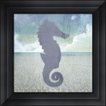 Framed Beach Signs SeaHorse Print