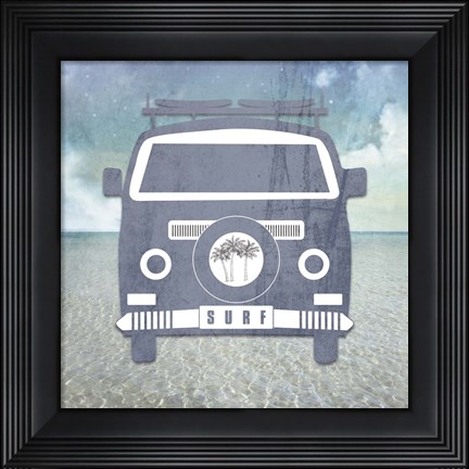 Framed Beach Signs SurfVan Print