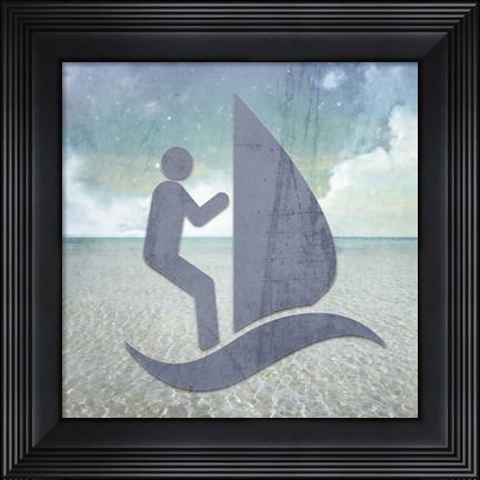 Framed Beach Signs WindSurfer Print