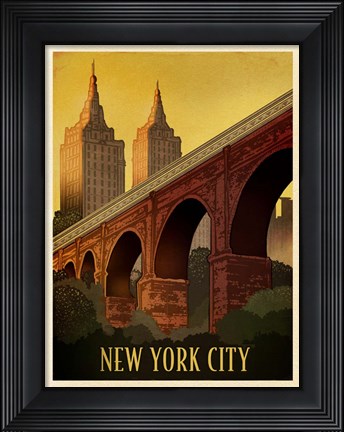 Framed Vintage New York Print