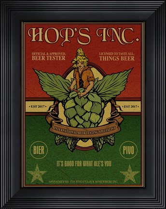 Framed Hop&#39;s Inc Print