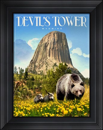 Framed Devils Tower Print