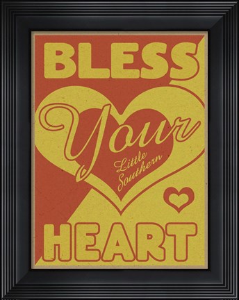 Framed Bless Your Little Southern Heart Print