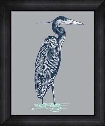 Framed Blue Heron Print
