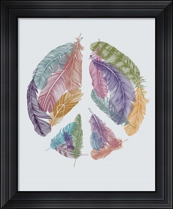Framed Feathers For Peace Print