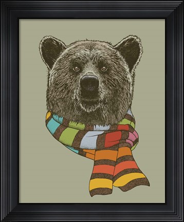 Framed Bear Scarf Print
