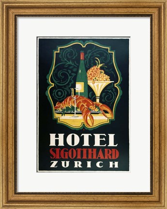 Framed Hotel Zurich Print