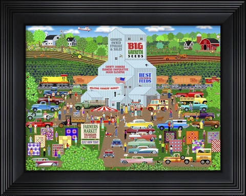 Framed County Corner Farmers Market Print