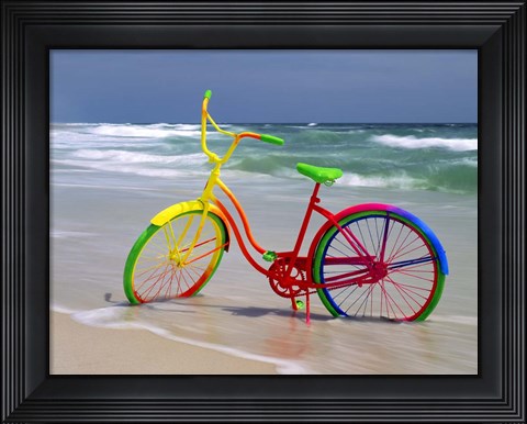 Framed Rainbow Bike Print