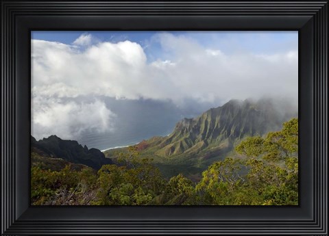 Framed Kauai Kalalou Canyon Print