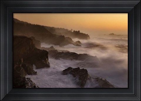 Framed Oregon Shore Acres SP Dusk Print
