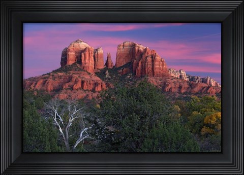 Framed Sedona Cathedral Rock Dusk Print
