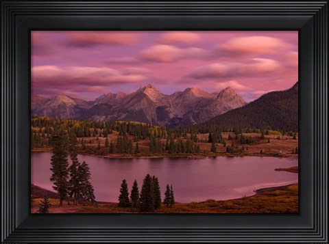 Framed Silverton Lake Dusk Print
