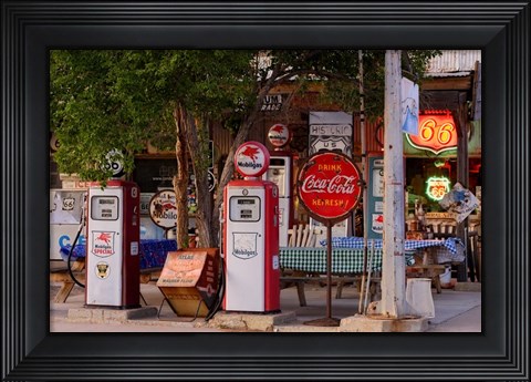 Framed Rt 66 near Peach Springs Print