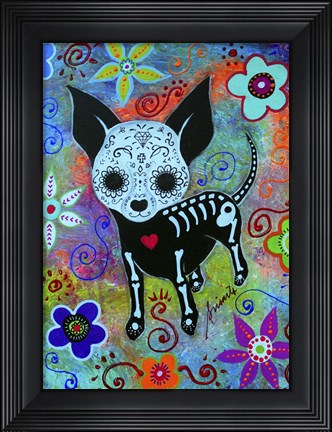 Framed Chihuahua Dog Black Face Al Print