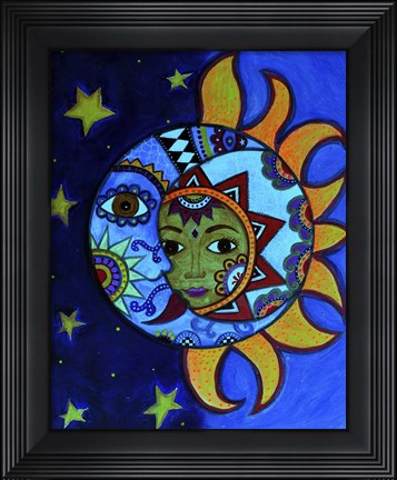Framed La Luna El Sol Estrellado Print