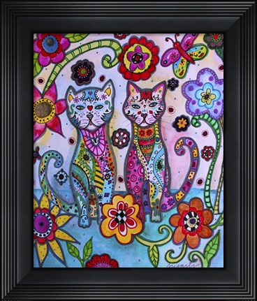 Framed Talavera Cats Print