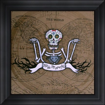 Framed Dia De Los Muertos Ape Hanger Print