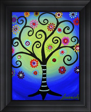 Framed Fullmoon Tree Of Life Print