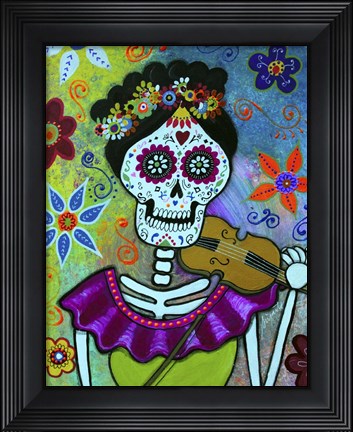 Framed Frida Playing Violin Print