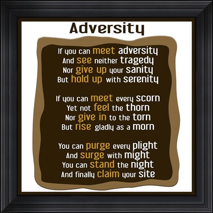 Framed Adversity Print