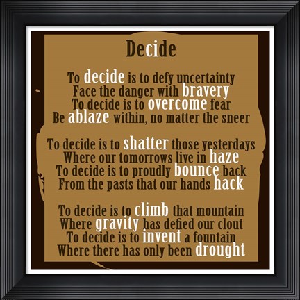 Framed Decision Print