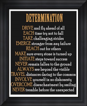 Framed Determination Print