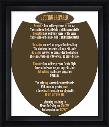 Framed Getting Prepared Print