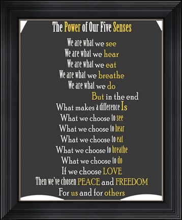 Framed Five Senses Print
