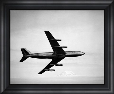 Framed 1950s 1960s Boeing 707 Jet Airplane Print
