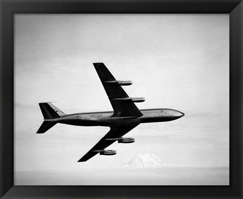 Framed 1950s 1960s Boeing 707 Jet Airplane Print