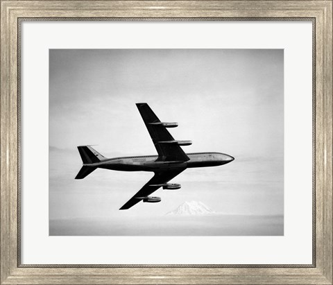 Framed 1950s 1960s Boeing 707 Jet Airplane Print