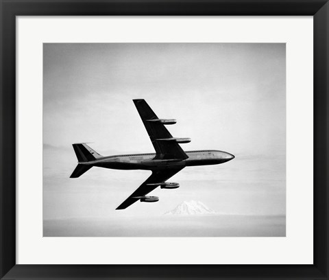 Framed 1950s 1960s Boeing 707 Jet Airplane Print