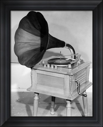 Framed 1950s Vintage Gramophone Converted To Furniture Print