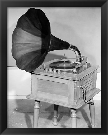 Framed 1950s Vintage Gramophone Converted To Furniture Print