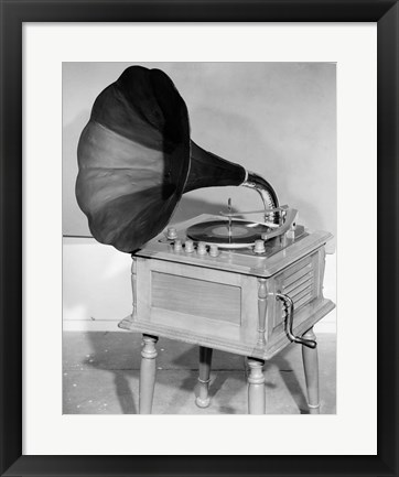 Framed 1950s Vintage Gramophone Converted To Furniture Print