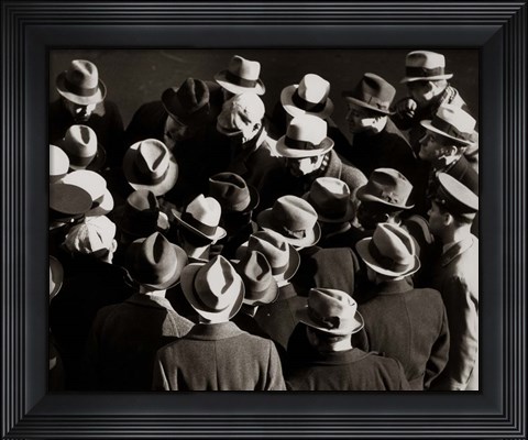 Framed 1930s 1940s Elevated View Of Group of Men Print