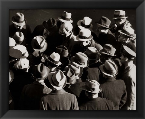 Framed 1930s 1940s Elevated View Of Group of Men Print