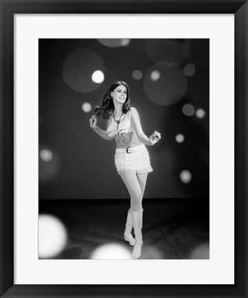 Framed 1960s Woman Dancing In White Print