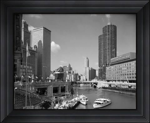 Framed 1960s Chicago River From Michigan Avenue Print