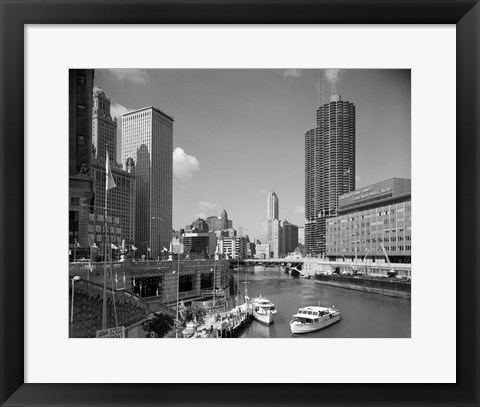 Framed 1960s Chicago River From Michigan Avenue Print