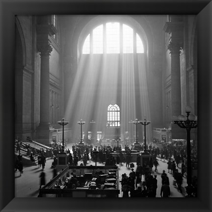 Framed 1930s 1940s Interior Pennsylvania Station New York City? Print