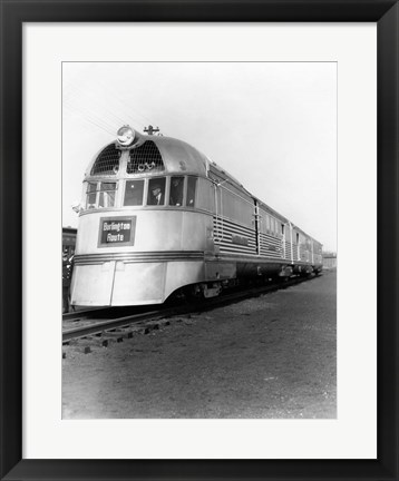 Framed 1930s Zephyr Train Engine Cars Print