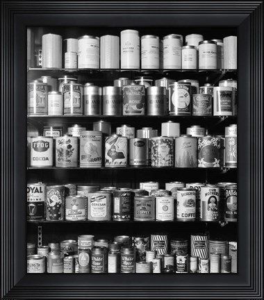 Framed 1920s 1930s 1940s Tin Cans And Containers Print